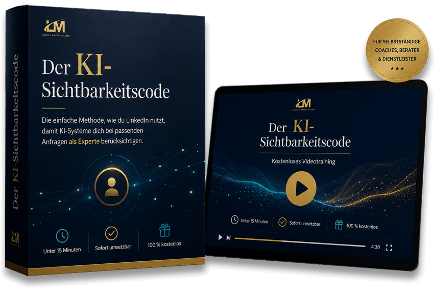 Der KI-Sichtbarkeitscode – Produktfoto mit Box und Tablet